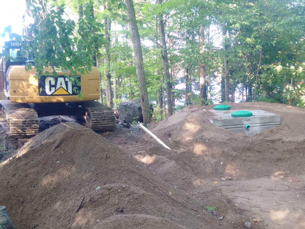 Sewage tank and filter bed installed on a Lake Muskoka property.